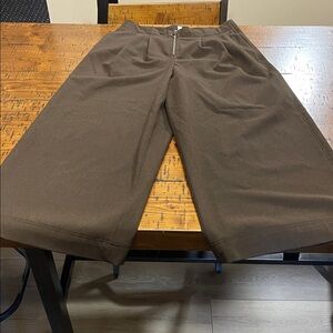 Women’s Brown High Ride Wide Leg Pants - 6 Tall.